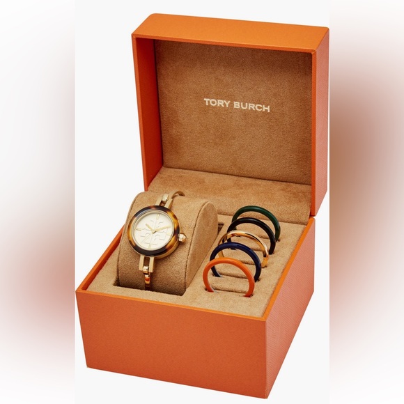 TORY BURCH GIGI BANGLE WATCH, MULTI-COLOR/GOLD-TONE, 27 MM Interchangeable Bands - Picture 4 of 14